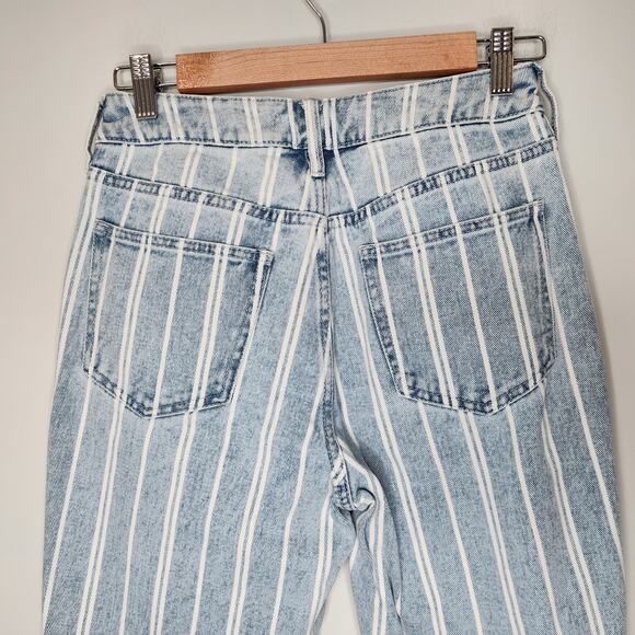 Pac Sun Mom Jeans Women's 25 High Rise Stripe Denim - Picture 5 of 9